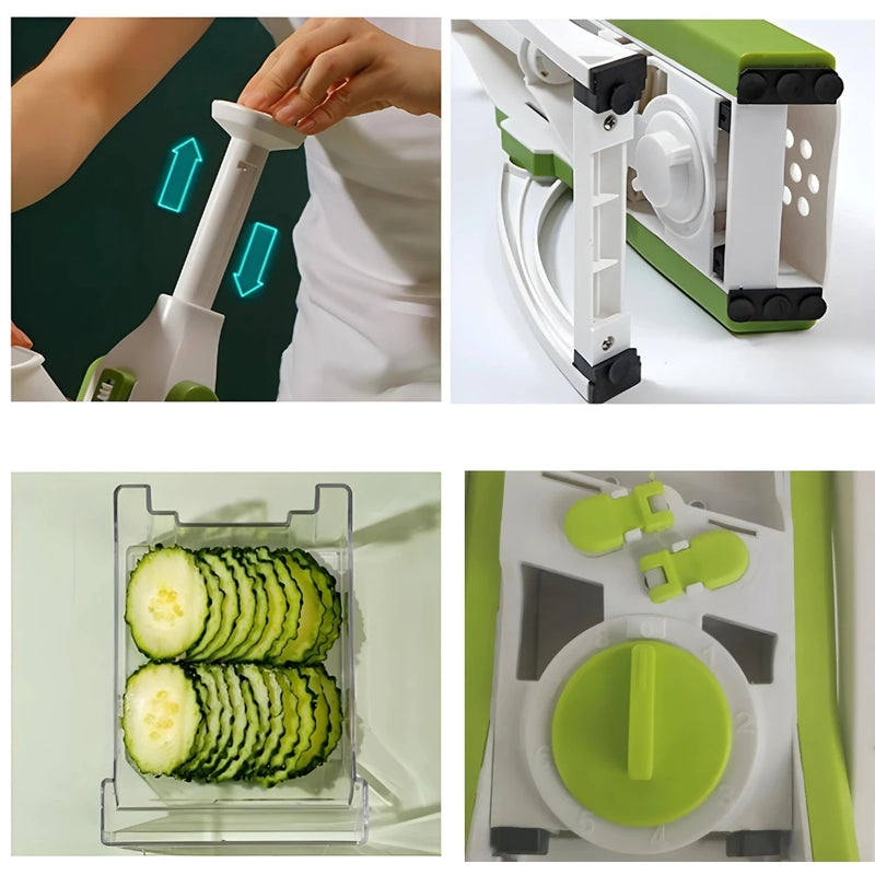 Multi Cortador Manual de Legumes e Verduras Fatiador 5 Funções Para Cortar Batata , Vegetais, Verduras e Frutas Inox                9 avaliações   ౹   273 vendidos