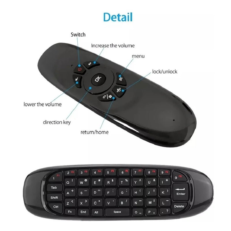 Controle Air Mouse Mini Keyboard Smart Tv, Vídeo Game Pc  Tv box                        4.7   3 avaliações   ౹  156 vendidos