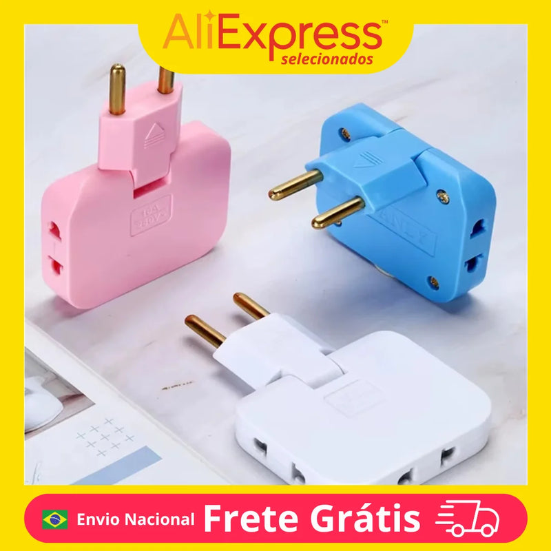 Multi-Plug Adaptador de saída sem fio Slim, soquete rotativo de 180 graus, conversor de extensão UE, soquetes de viagem, 3-em-1   3.8   5 avaliações   ౹   65 vendidos