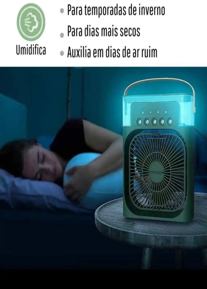 Mini Ar Ventilador Climatizador Umidificador Água Mini Ar Condicionado Led          23 avaliações   ౹   166 vendidos