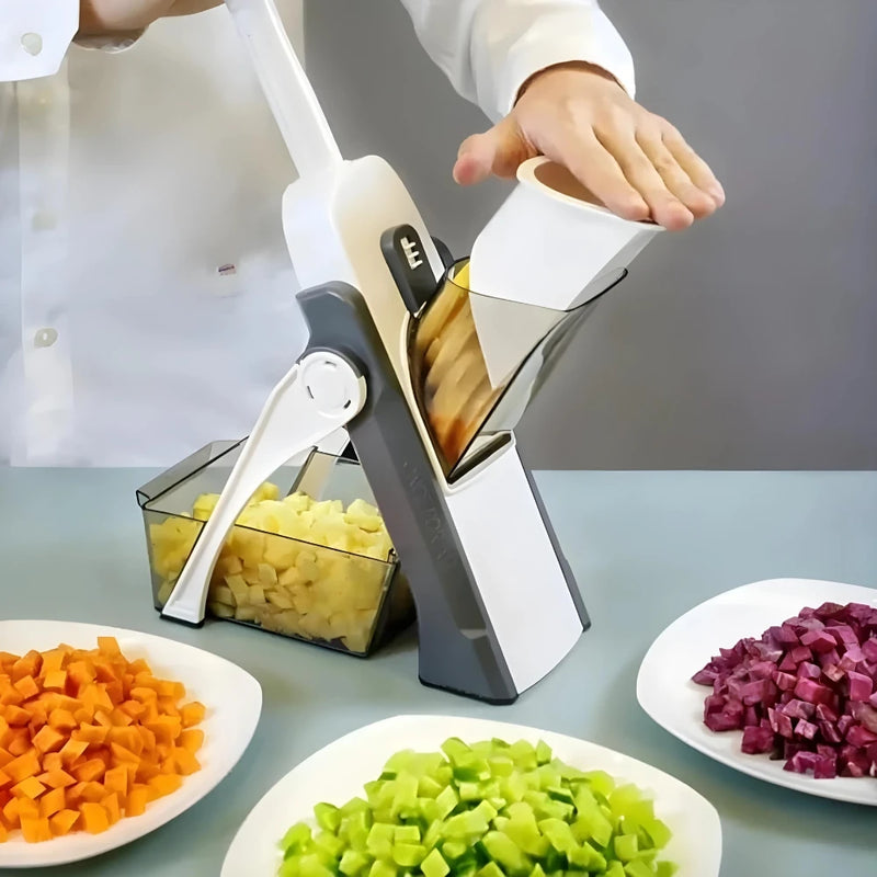 Multi Cortador Manual de Legumes e Verduras Fatiador 5 Funções Para Cortar Batata , Vegetais, Verduras e Frutas Inox                9 avaliações   ౹   273 vendidos