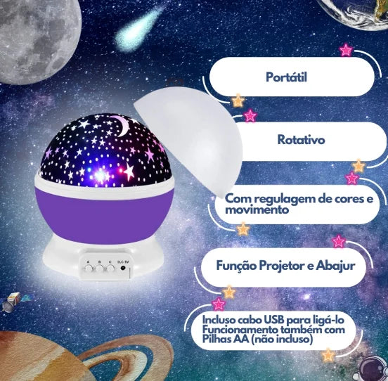 Luminária Projetor Abajur Infantil Estrelado lua Estrela 360º Galaxy Star Master Projetor De Estrela - Neverdie Store                    11 avaliações   ౹   94 vendidos