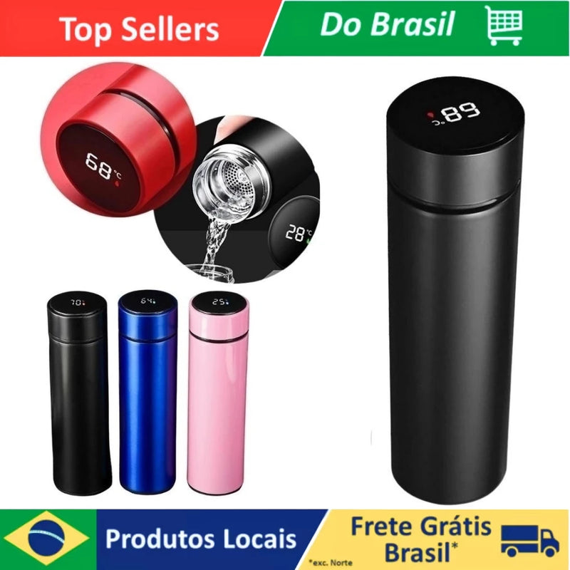 Garrafa Térmica Inox, Inteligente Sensor De Temperatura Digital Led bebida quente e gelada                         114 avaliações   ౹   2.000+ vendidos