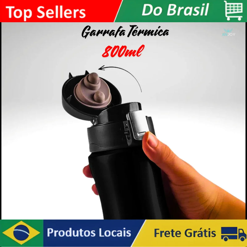 Garrafa Térmica 800ml Preta Garrafa para Café Garrafa para Chá Aço Inoxidável Portátil Tampa Elegante Alta Qualidade Bebidas                      164 avaliações   ౹   900+ vendidos
