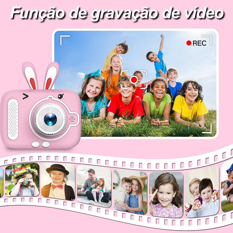 Câmera de Desenho Animado para Crianças, Tela HD 1080P, Câmera Fofa, Impressão Instantânea de Fotos, Brinq                      33 Avaliações| 1.000+ vendidos