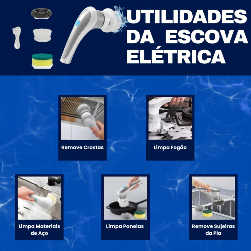 Escova de Limpeza Elétrica Rotativa, Recarregável, Multifunções, Eletrônica, Cozinha, Banheiro, Limpador de Janelas, 3 em 1   3.8   4 avaliações   ౹   16 vendidos cor: Branco