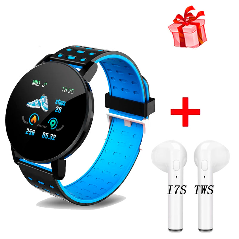 D18 119 Plus Smartwatch para Homens e Mulheres, Bluetooth, Pressão Arterial, Rastreador Esportivo, Smartband, iOS, Android