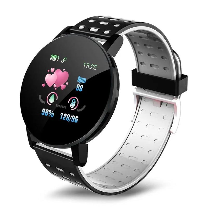 D18 119 Plus Smartwatch para Homens e Mulheres, Bluetooth, Pressão Arterial, Rastreador Esportivo, Smartband, iOS, Android