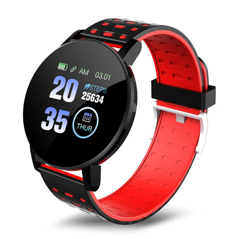 D18 119 Plus Smartwatch para Homens e Mulheres, Bluetooth, Pressão Arterial, Rastreador Esportivo, Smartband, iOS, Android