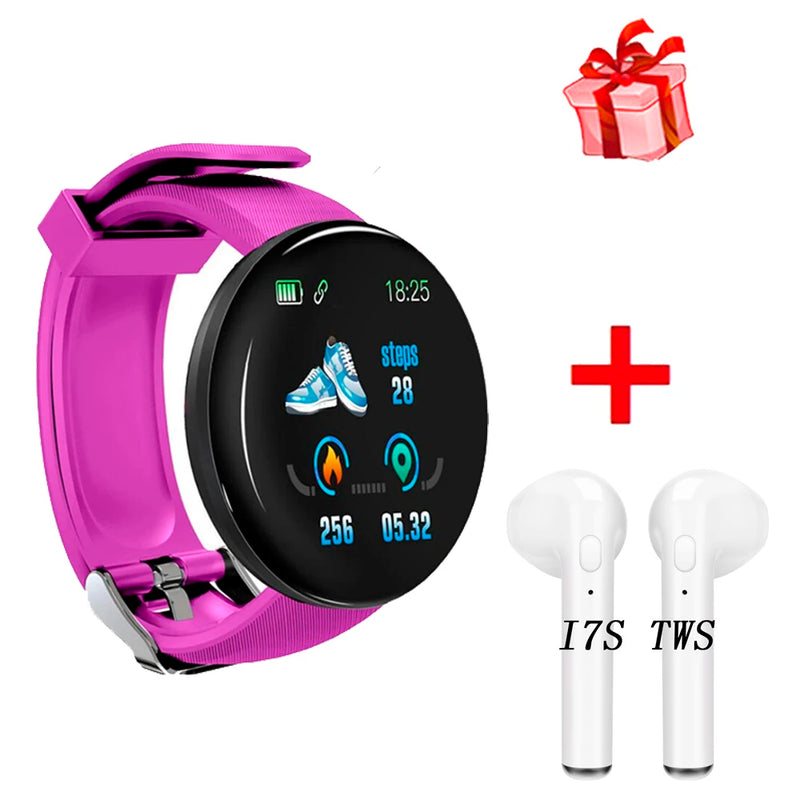 D18 119 Plus Smartwatch para Homens e Mulheres, Bluetooth, Pressão Arterial, Rastreador Esportivo, Smartband, iOS, Android