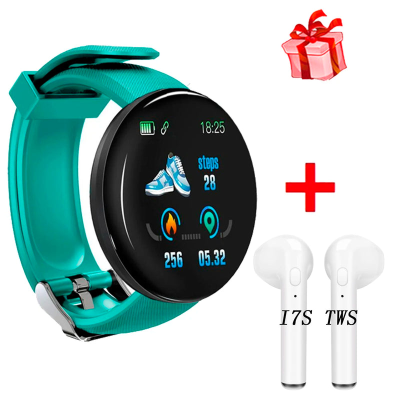 D18 119 Plus Smartwatch para Homens e Mulheres, Bluetooth, Pressão Arterial, Rastreador Esportivo, Smartband, iOS, Android