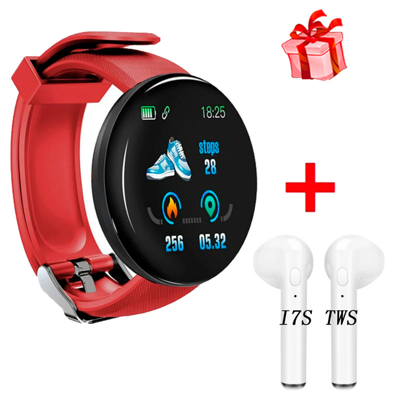 D18 119 Plus Smartwatch para Homens e Mulheres, Bluetooth, Pressão Arterial, Rastreador Esportivo, Smartband, iOS, Android