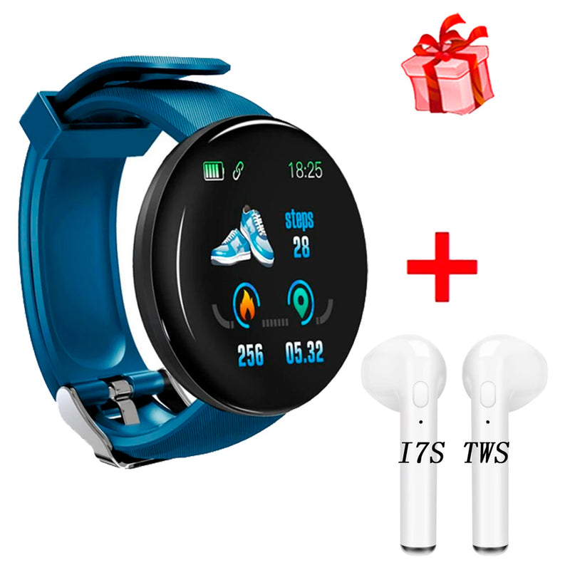 D18 119 Plus Smartwatch para Homens e Mulheres, Bluetooth, Pressão Arterial, Rastreador Esportivo, Smartband, iOS, Android