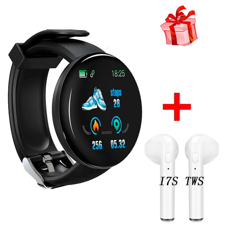 D18 119 Plus Smartwatch para Homens e Mulheres, Bluetooth, Pressão Arterial, Rastreador Esportivo, Smartband, iOS, Android