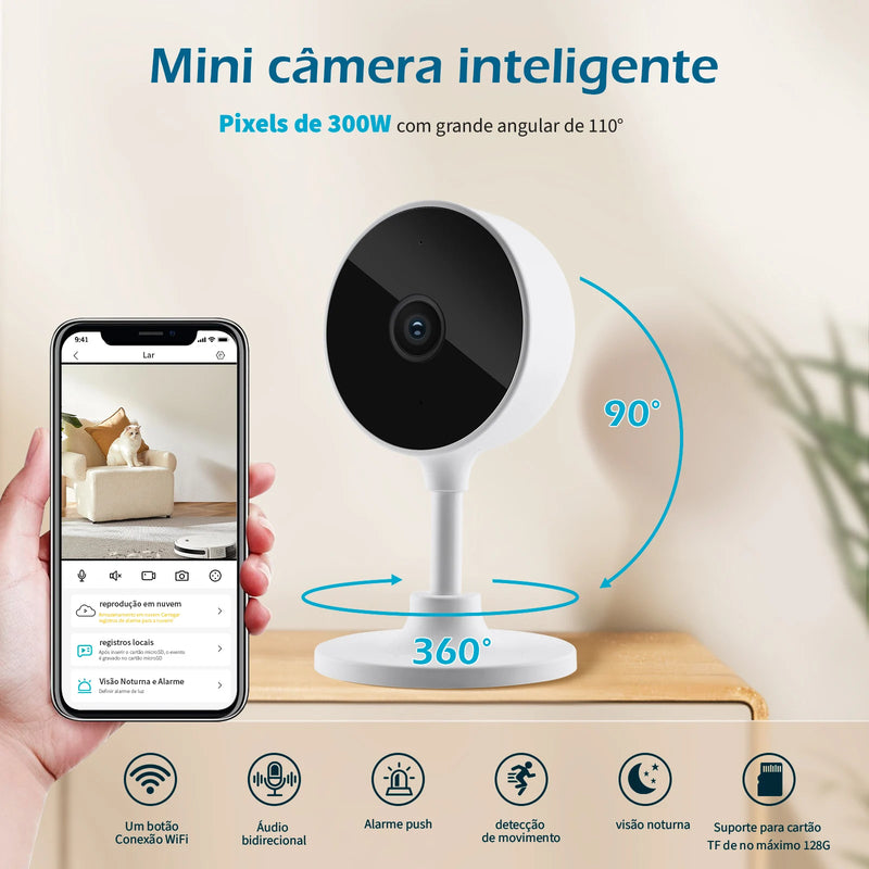 tuya，câmera de vigilância para casa，câmera segurança wi-fi，cameras vigilância wifi，monitor，baba eletrônica，visão noturna，webcam ,            43 avaliações   ౹   201 vendidos