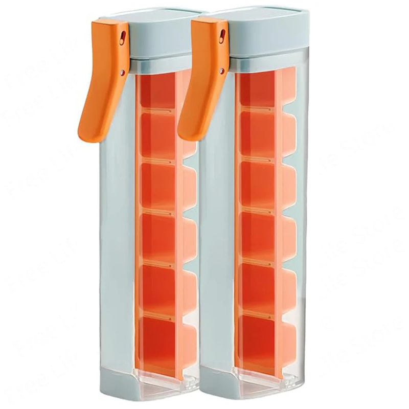 IMolde de cubo de gelo com prensa de uma mão, 6 grades, fabricante de gelo, caixa de plástico para fazer suco, beber uísque, coquetéis, ferramentas de bar byFree Life Store (4.9 | 5.000+ vendidos )