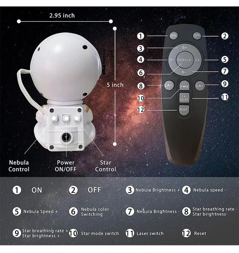 Astronauta céu projeção luz, nebulosa decoração, pequena atmosfera luz, cheio de estrelas   5.0   40  avaliações   ౹   54 vendidos