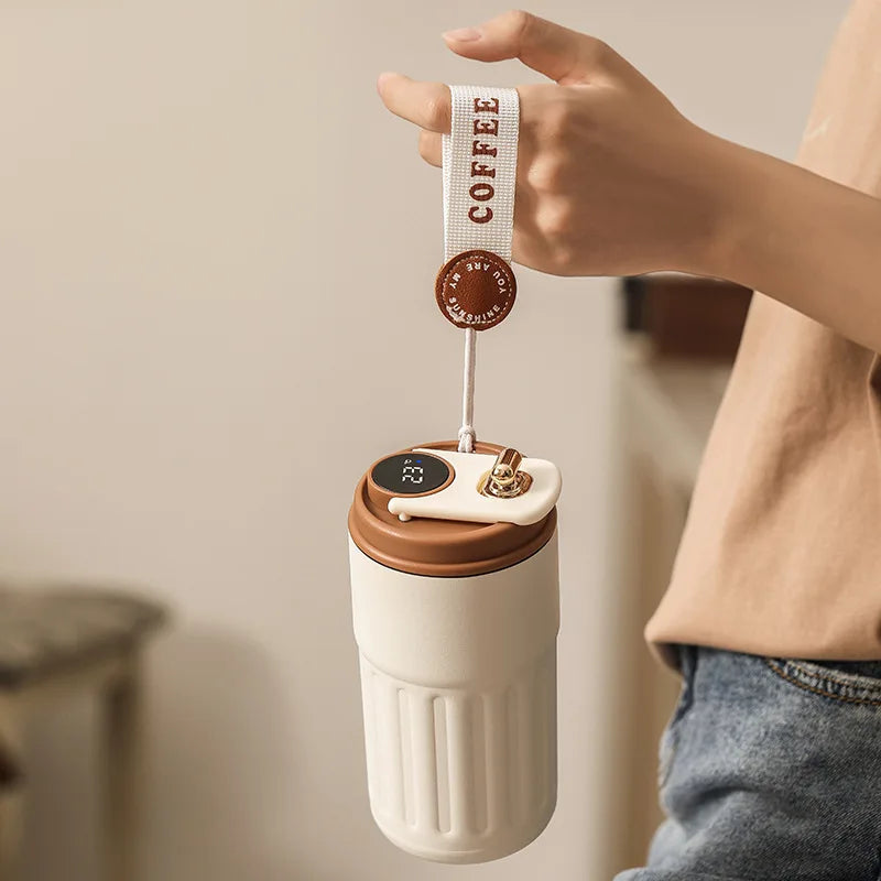 Garrafa térmica inteligente de água digital led temperatura xícara de café 316 copo de vácuo de aço inoxidável copo de escritório caneca portátil de negócios   4.5   50 avaliações   ౹   258 vendidos