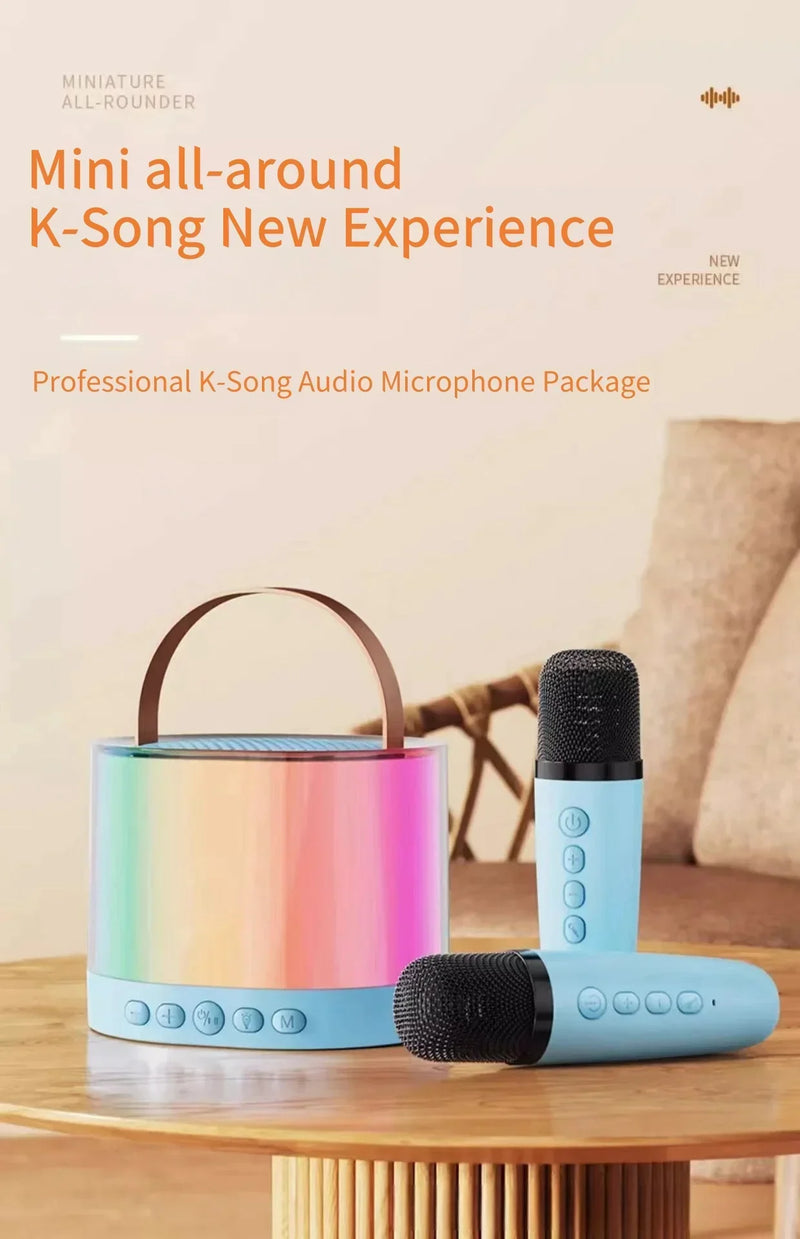 K52 Alto-falante sem fio Bluetooth, Multifunções com microfone duplo RGB Light Leitor de música portátil Máquina de karaokê para criança, presente caseiro                   26 avaliações   ౹   171 vendidos