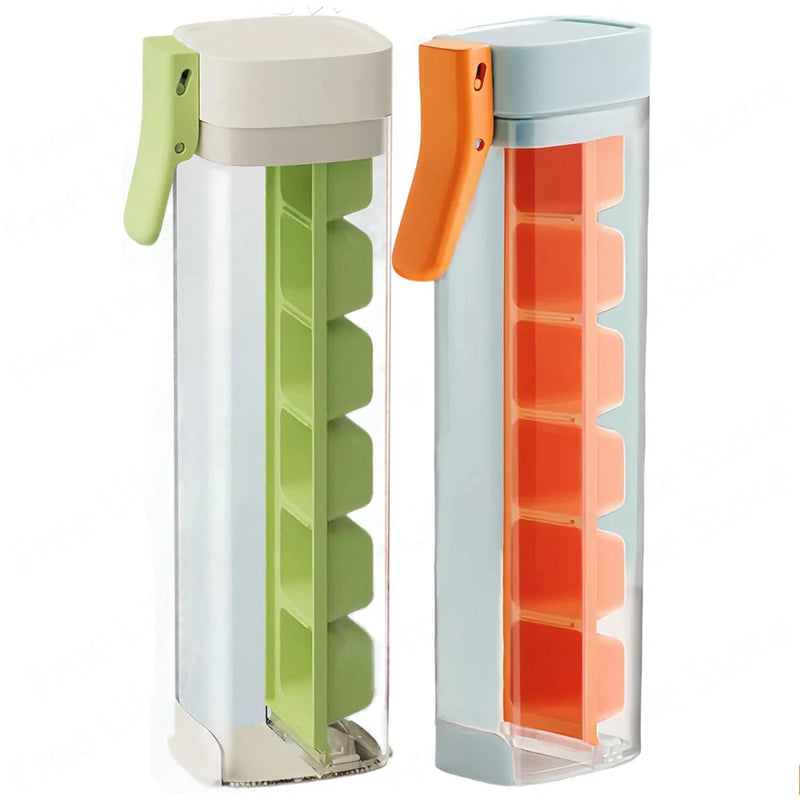 IMolde de cubo de gelo com prensa de uma mão, 6 grades, fabricante de gelo, caixa de plástico para fazer suco, beber uísque, coquetéis, ferramentas de bar byFree Life Store (4.9 | 5.000+ vendidos )