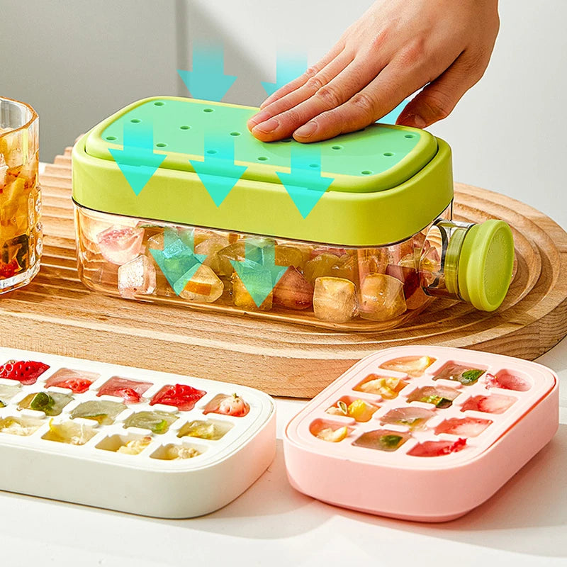 Máquina de gelo artesanal, molde de gelo em forma de gelo com tampa, bandeja de gelo sem derramamento para freezer, baldes de gelo, acessórios de cozinha   5.0   4 avaliações   ౹   32 vendidos