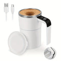 Caneca magnética com agitação automática, 380ml, com tela lcd, café, leite, suco, copo de mistura, recarregável por usb, copos térmicos inteligentes