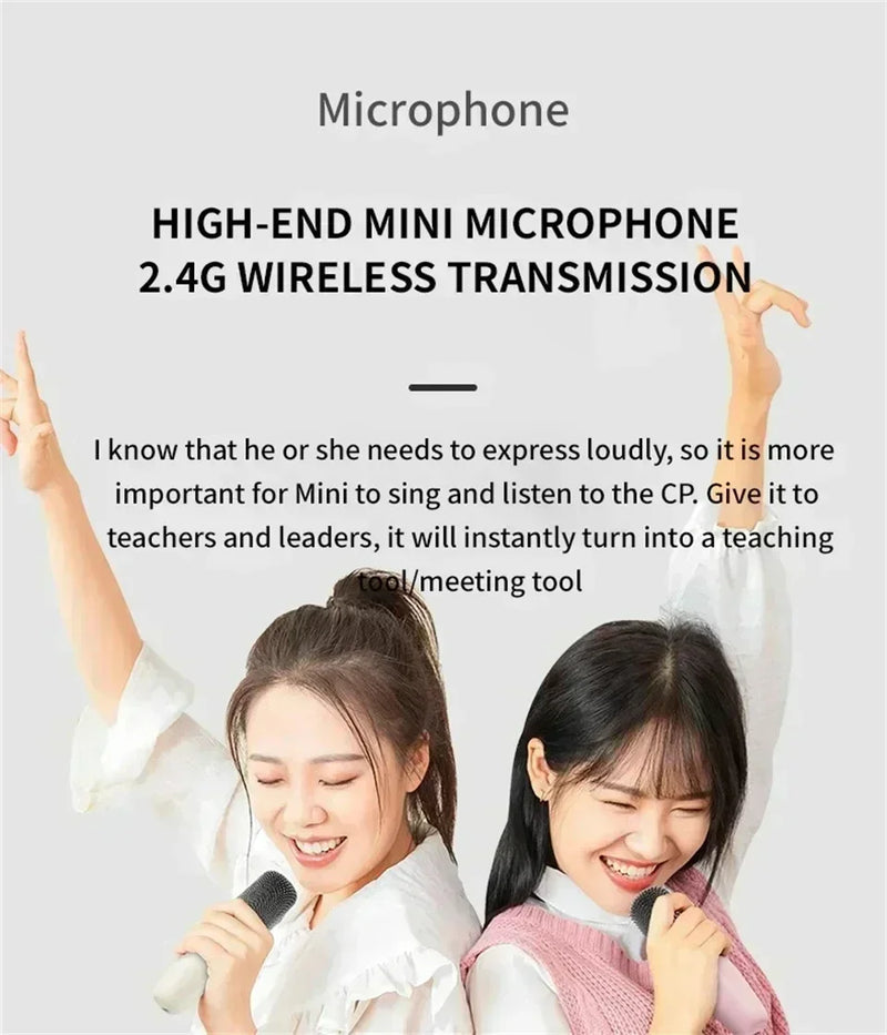 K12 bluetooth alto-falante portátil máquina de karaokê 5.3 sistema pa com 2 microfones sem fio casa família cantando presentes das crianças   5.0   7 avaliações   ౹   80 vendidos