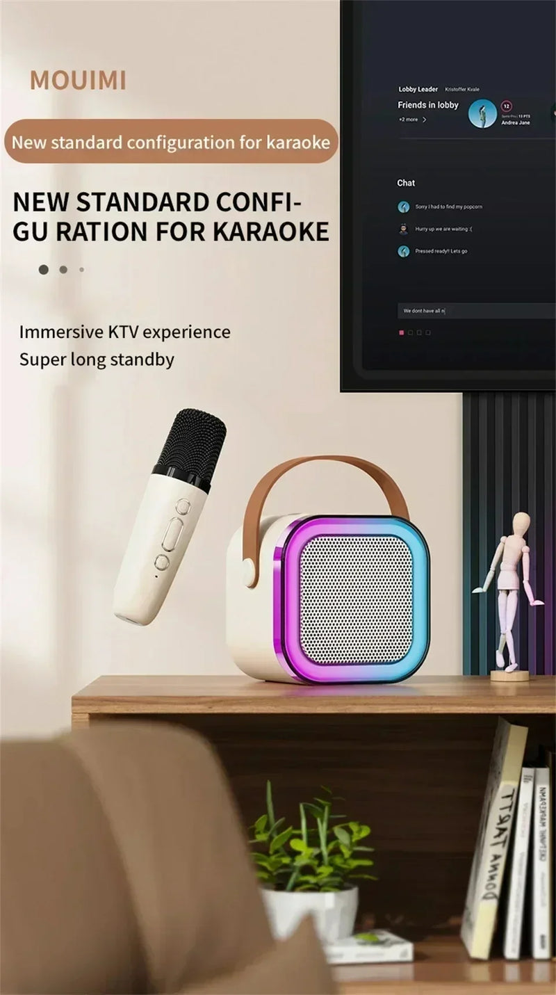 K12 bluetooth alto-falante portátil máquina de karaokê 5.3 sistema pa com 2 microfones sem fio casa família cantando presentes das crianças   5.0   7 avaliações   ౹   80 vendidos
