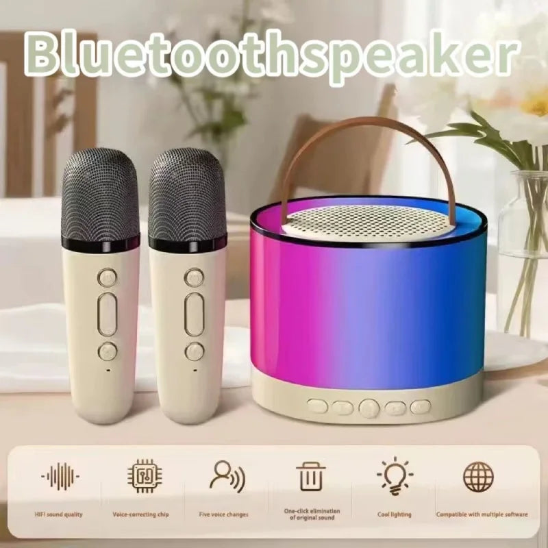 K52 Alto-falante sem fio Bluetooth, Multifunções com microfone duplo RGB Light Leitor de música portátil Máquina de karaokê para criança, presente caseiro                   26 avaliações   ౹   171 vendidos