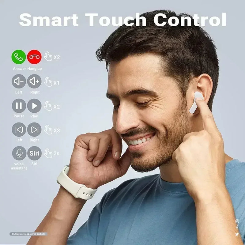 Fones de ouvido sem fio Bluetooth TWS T2 Música Fones de ouvido Wi-Fi com microfone T2 fone de ouvido sem fio   4.2   25 avaliações   ౹   181 vendidos Headset