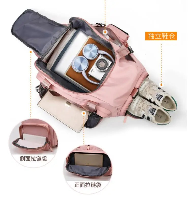 Mochila de Treino Desportivo Multifuncional, Separação por Molhe Seco, Mala de Viagem, Posição Independente do Sapato, Ombro, Fitness                  25 avaliações   ౹   83 vendidos