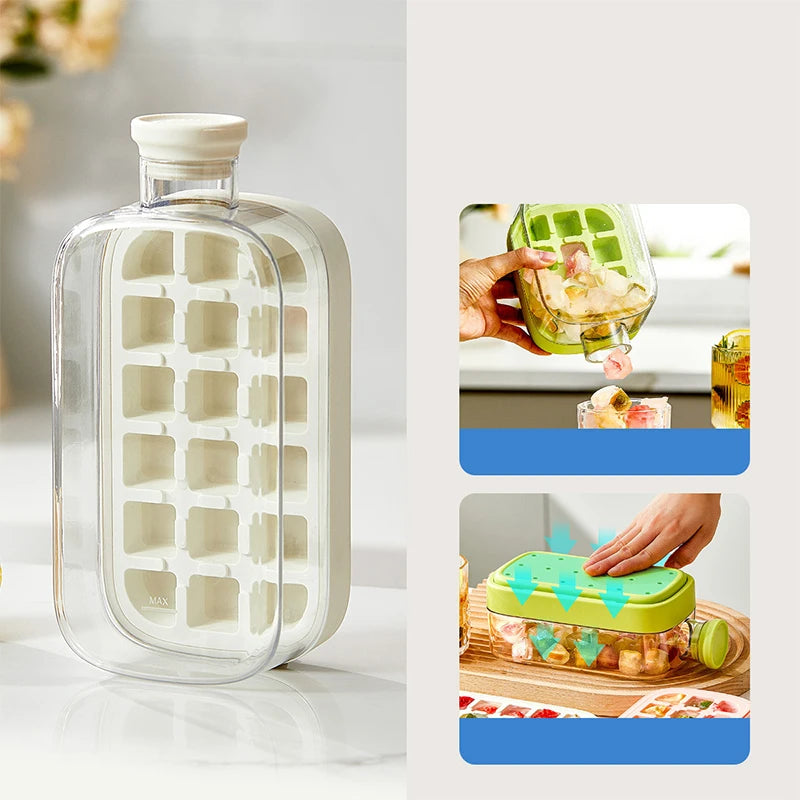 Máquina de gelo artesanal, molde de gelo em forma de gelo com tampa, bandeja de gelo sem derramamento para freezer, baldes de gelo, acessórios de cozinha   5.0   4 avaliações   ౹   32 vendidos