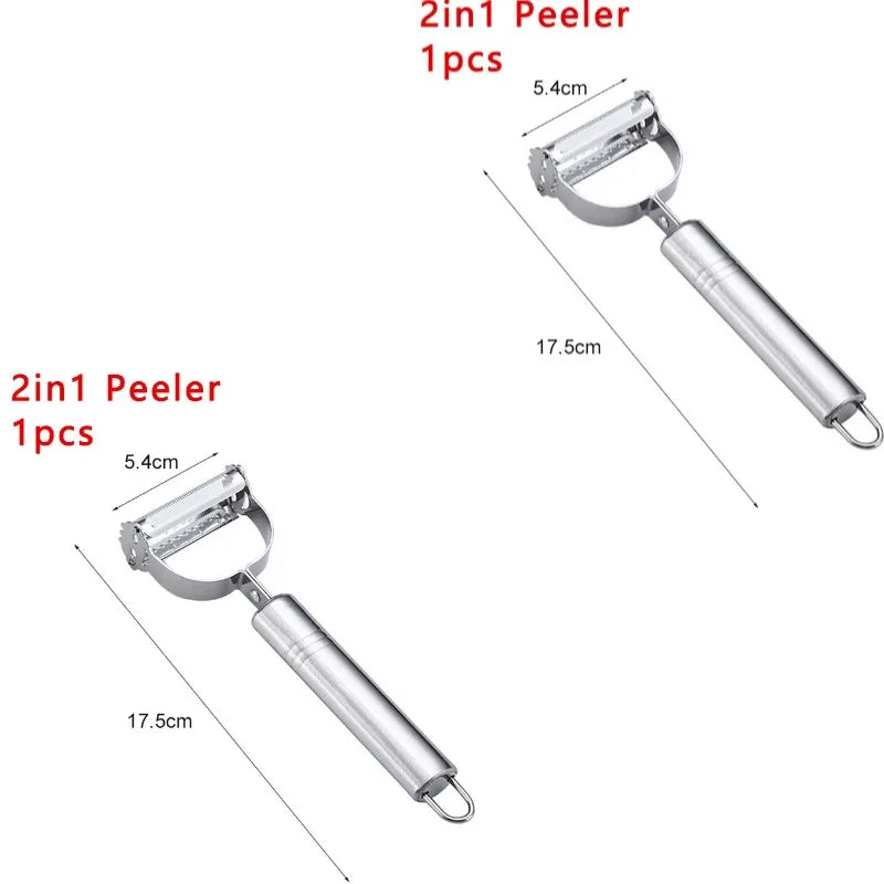 2/4 em 1 descascador rotativo multi-função descascador de batata de frutas vegetais descascador de aço inoxidável casa cozinha artigo durável                         4 avaliações   ౹   54 vendidos