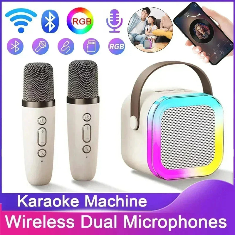 K12 bluetooth alto-falante portátil máquina de karaokê 5.3 sistema pa com 2 microfones sem fio casa família cantando presentes das crianças   5.0   7 avaliações   ౹   80 vendidos