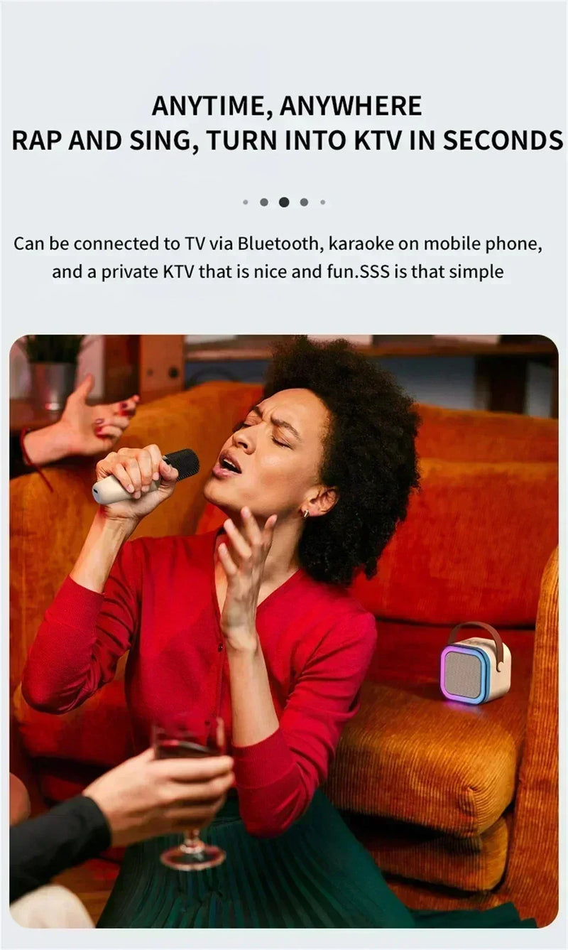 K12 bluetooth alto-falante portátil máquina de karaokê 5.3 sistema pa com 2 microfones sem fio casa família cantando presentes das crianças   5.0   7 avaliações   ౹   80 vendidos