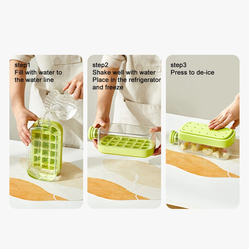Máquina de gelo artesanal, molde de gelo em forma de gelo com tampa, bandeja de gelo sem derramamento para freezer, baldes de gelo, acessórios de cozinha   5.0   4 avaliações   ౹   32 vendidos