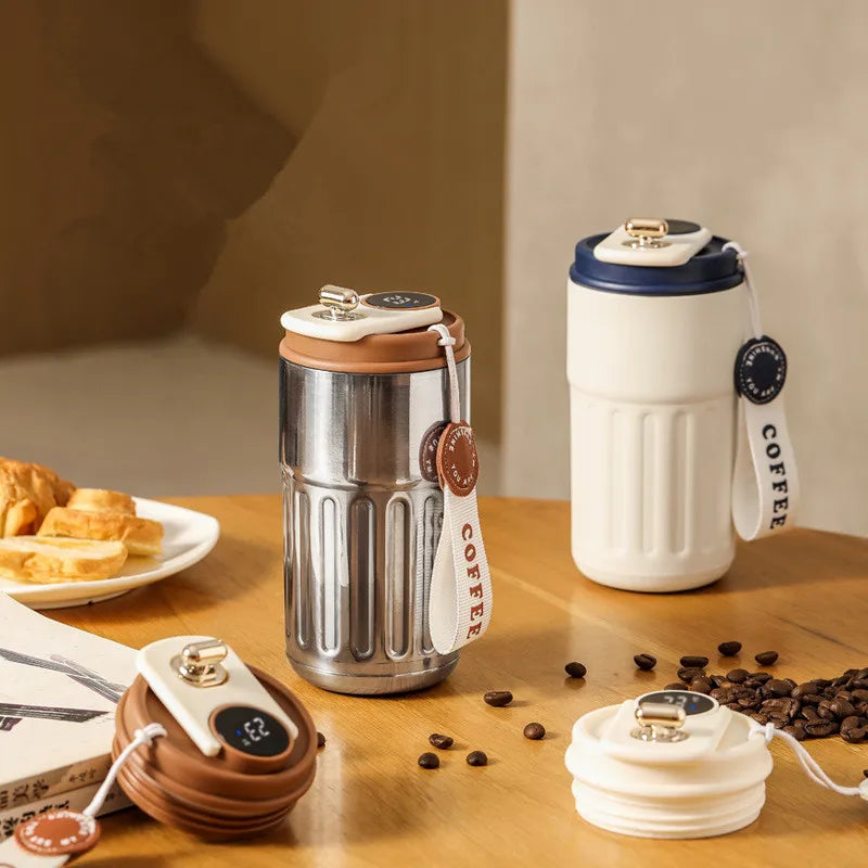 Garrafa térmica inteligente de água digital led temperatura xícara de café 316 copo de vácuo de aço inoxidável copo de escritório caneca portátil de negócios   4.5   50 avaliações   ౹   258 vendidos